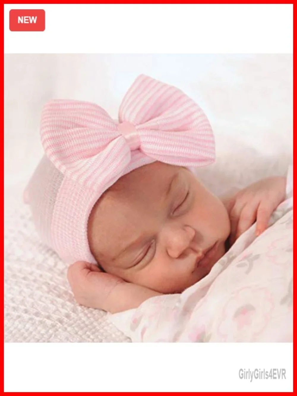 Newborn Baby Girl Cotton Beanie Hats 0-3 Months Soft No Scratch Hospital Hat